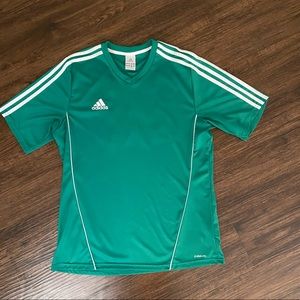 Men’s Adidas Green Climalite V-Neck Shirt #29 Size Large